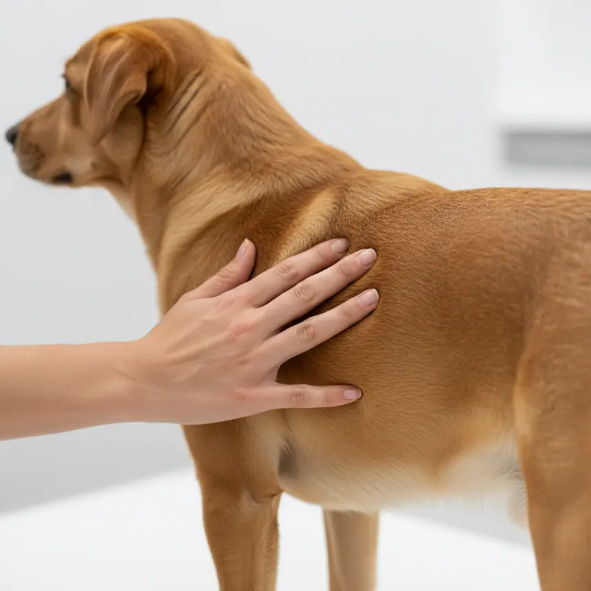 Dog body condition check