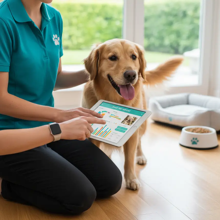 pet sitter with dog