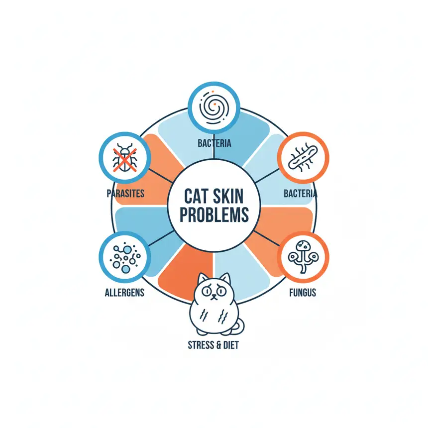 Causes of cat skin issues