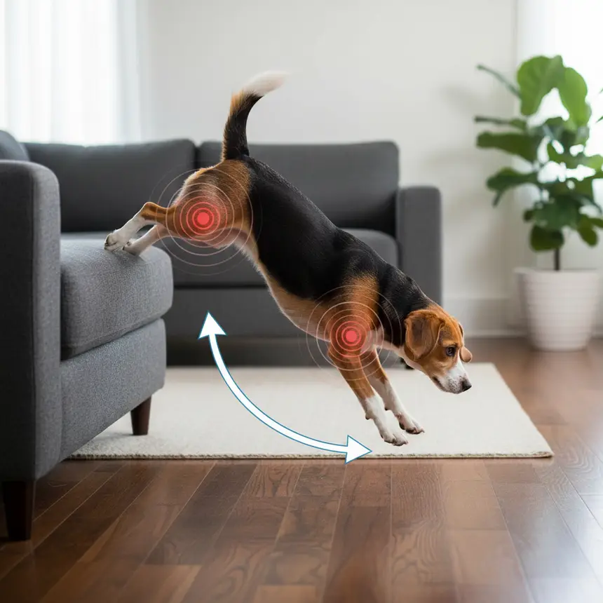 dog jumping joint stress