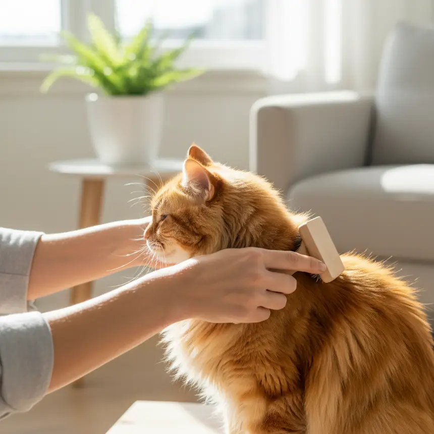 cat fur brushing