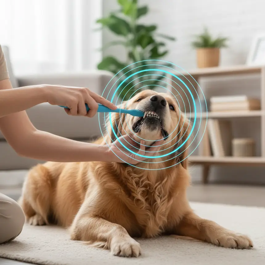 Dog brushing habit training