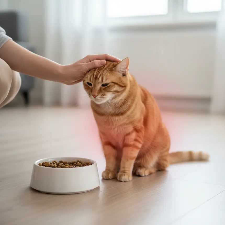 Cat refusing food, adult cat digestive discomfort, cat food concerns