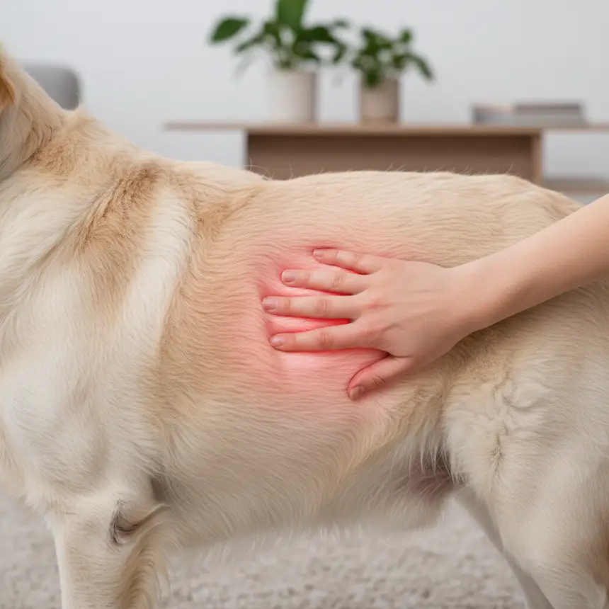 Dog weight assessment, rib check
