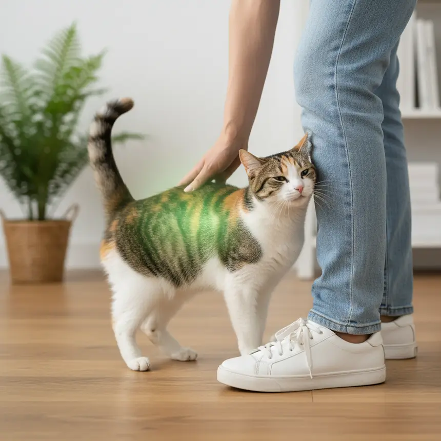 Happy confident adult cat