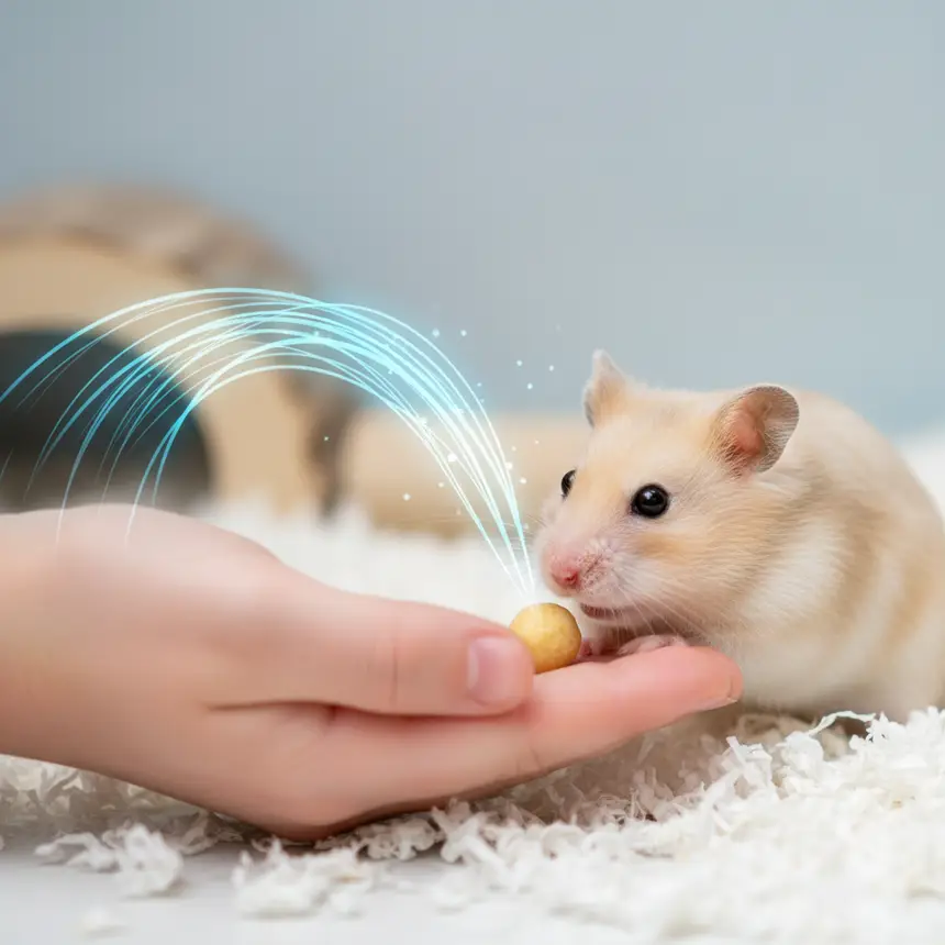 Hamster interaction, treat training