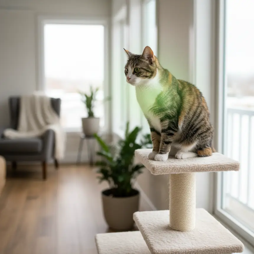 Calm cat at home