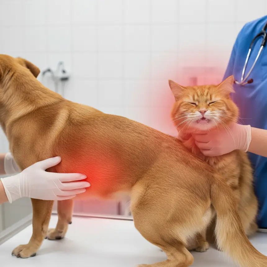 Dog's digestive discomfort, cat's oral inflammation