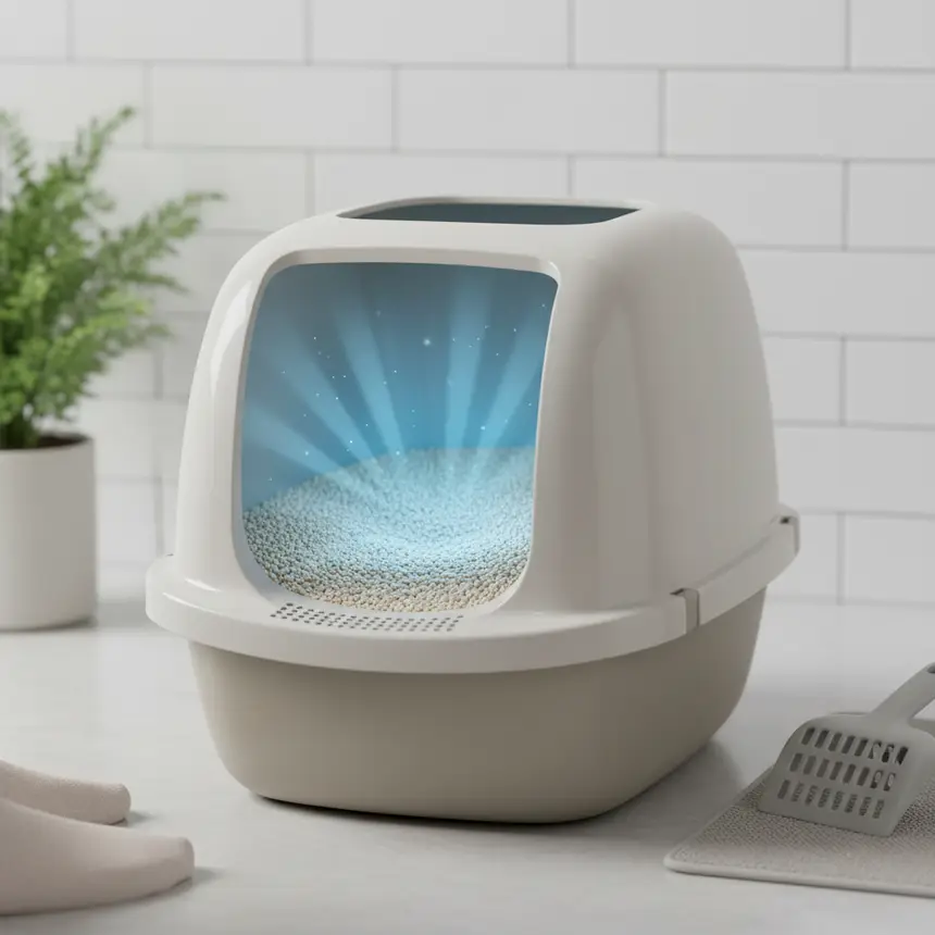 Light colored cat litter