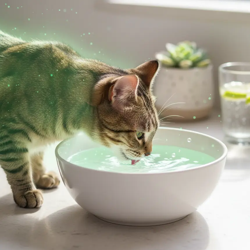 Cat drinking water