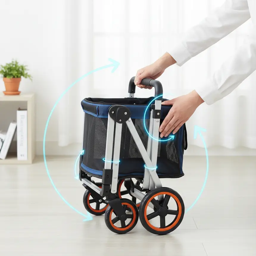 Folding pet mobility aid