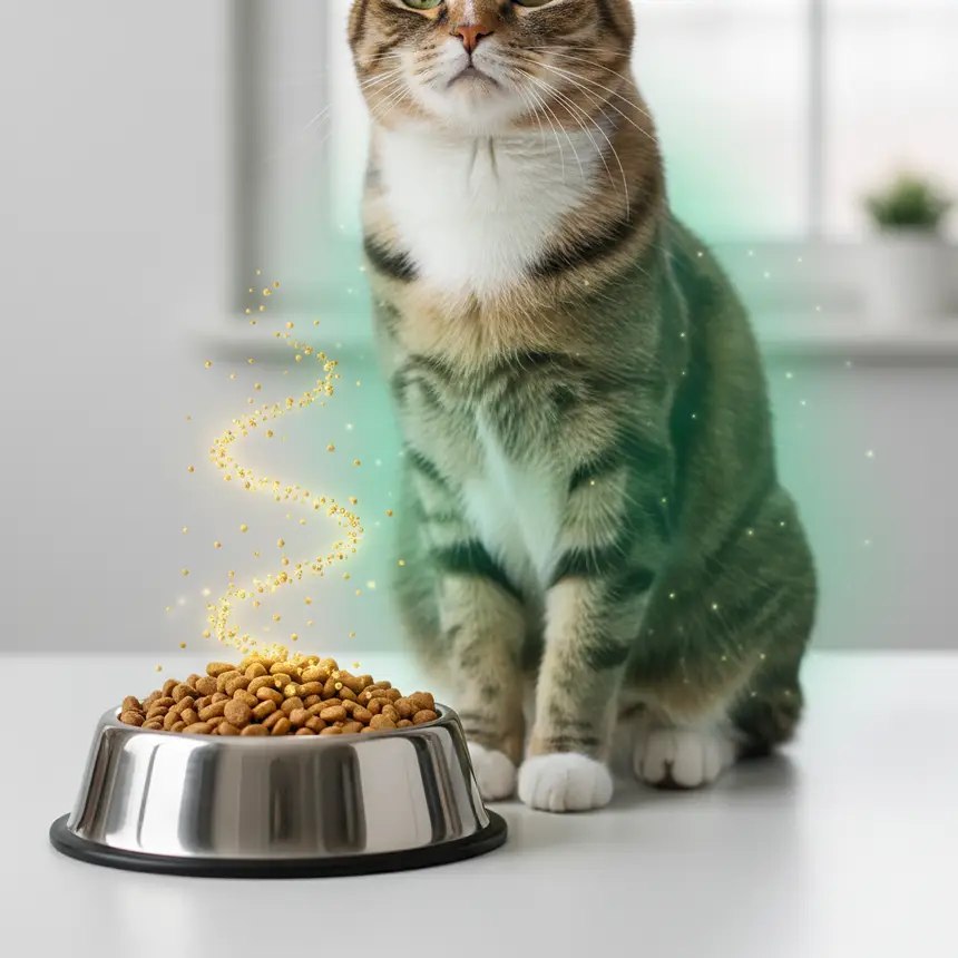 Healthy cat food bowl