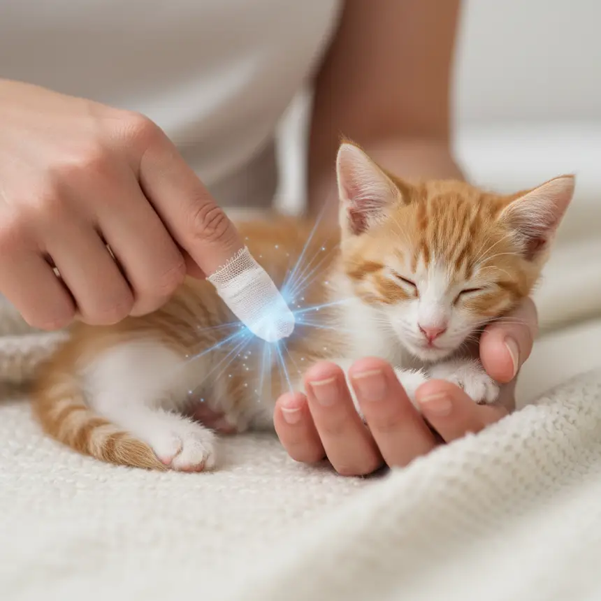 Kitten potty stimulation