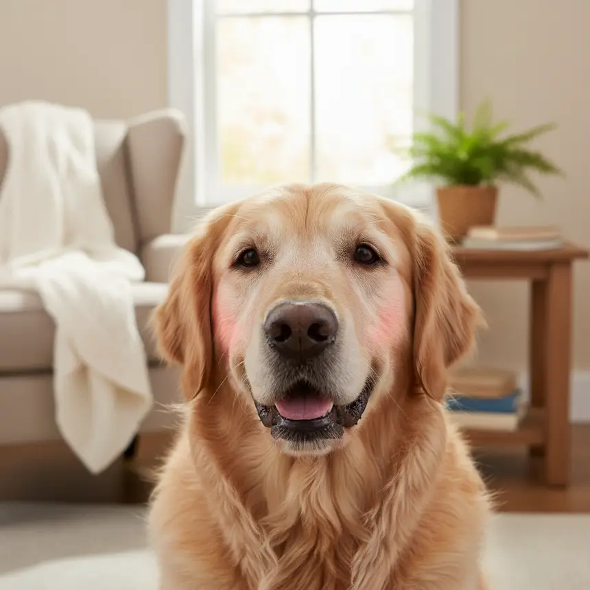 Large dog with facial swelling