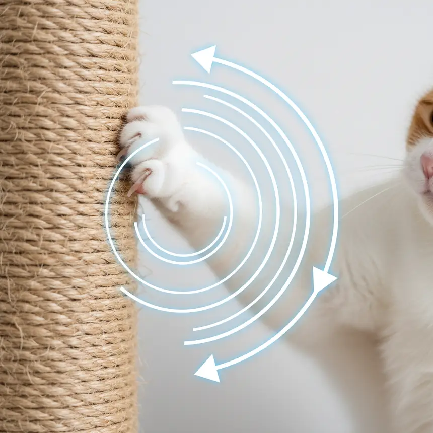 Cat paw scratching