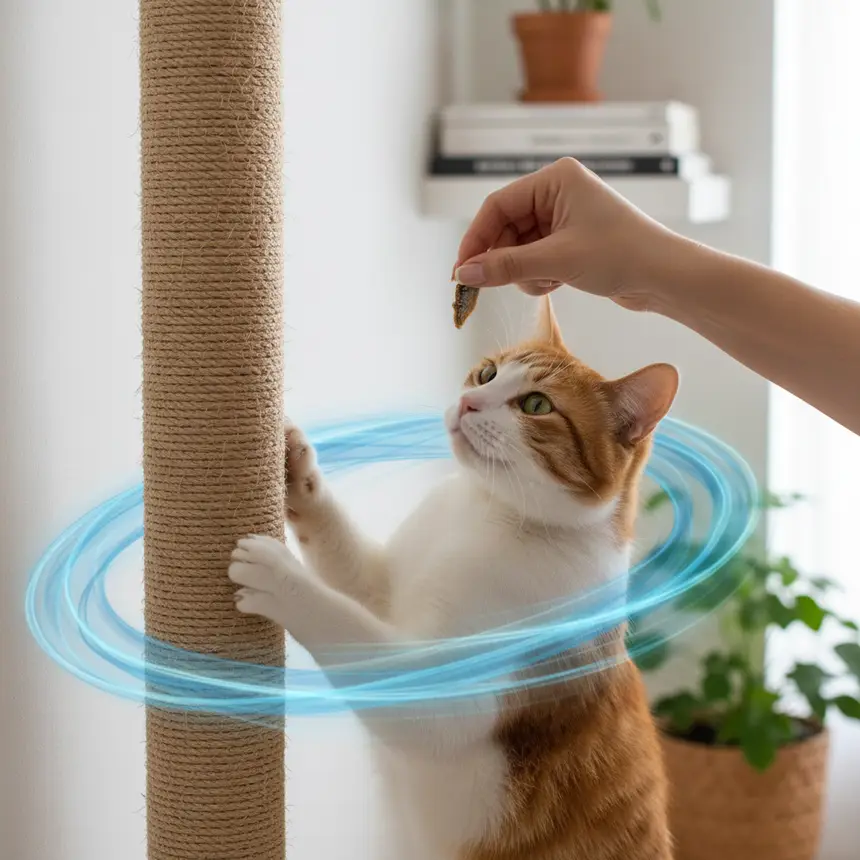 Cat scratcher training