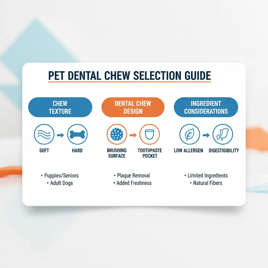 Infographic on dental chew criteria