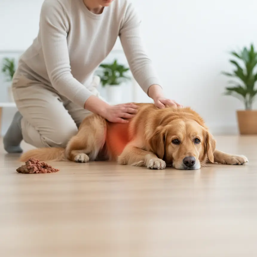 Worried owner and lethargic dog