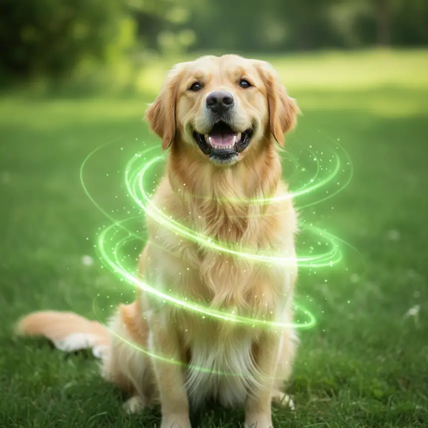 Happy healthy dog smile
