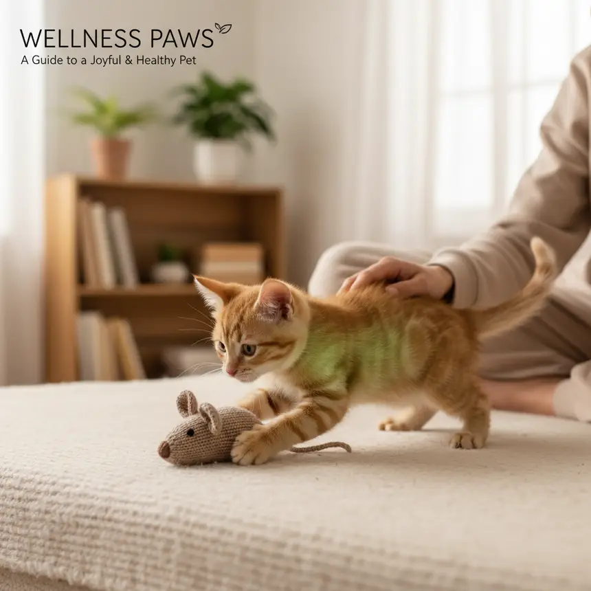 Healthy kitten playing