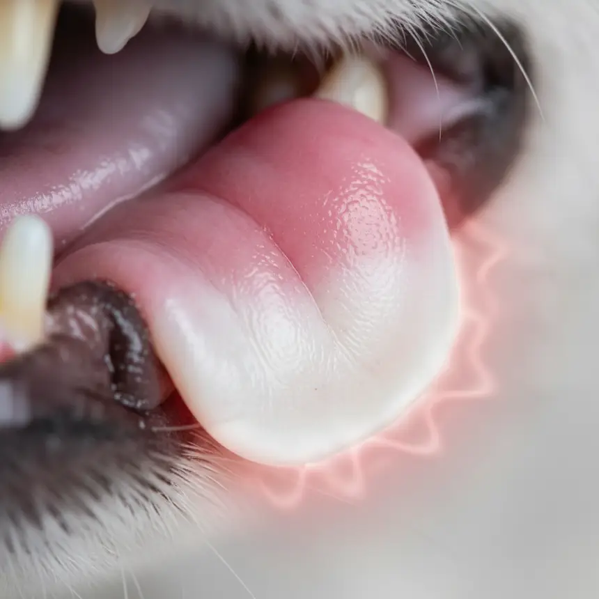 Pale dog gums, anemia symptoms