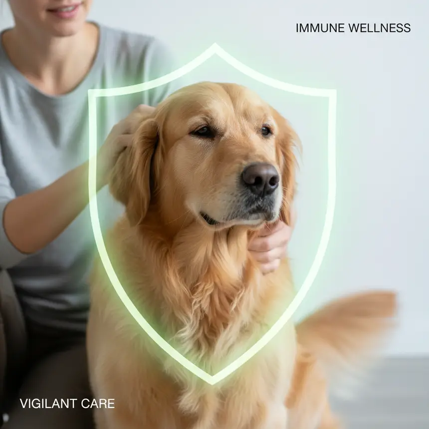 Pet owner's gentle touch