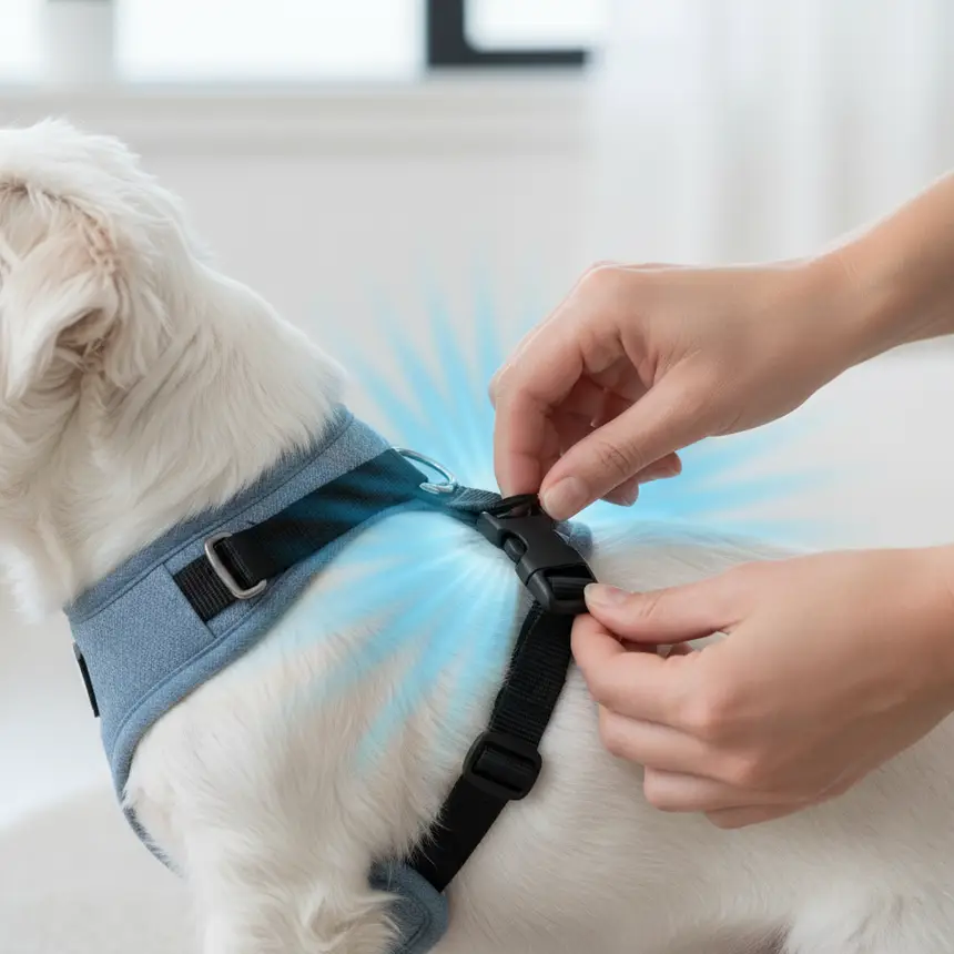 Dog harness fitting