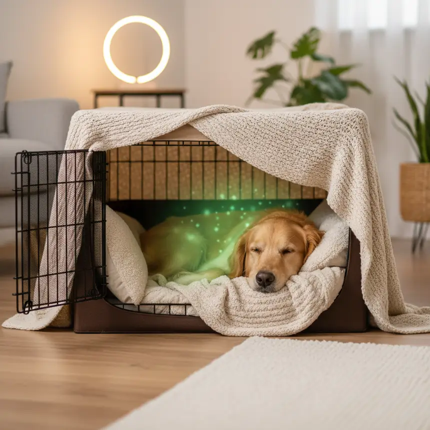 dog calm space, separation training, stress relief