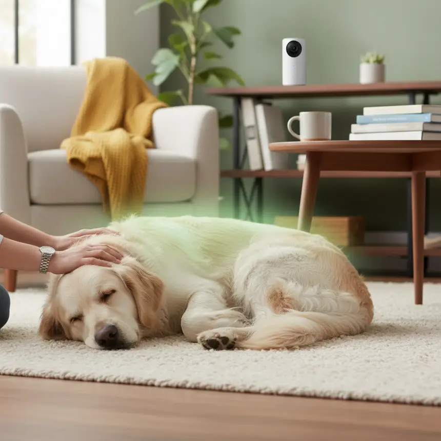 Peaceful dog home monitoring