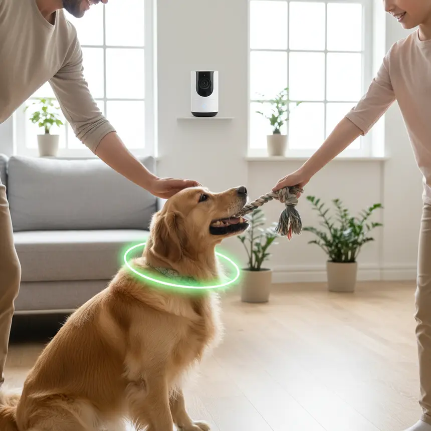 Happy pet family