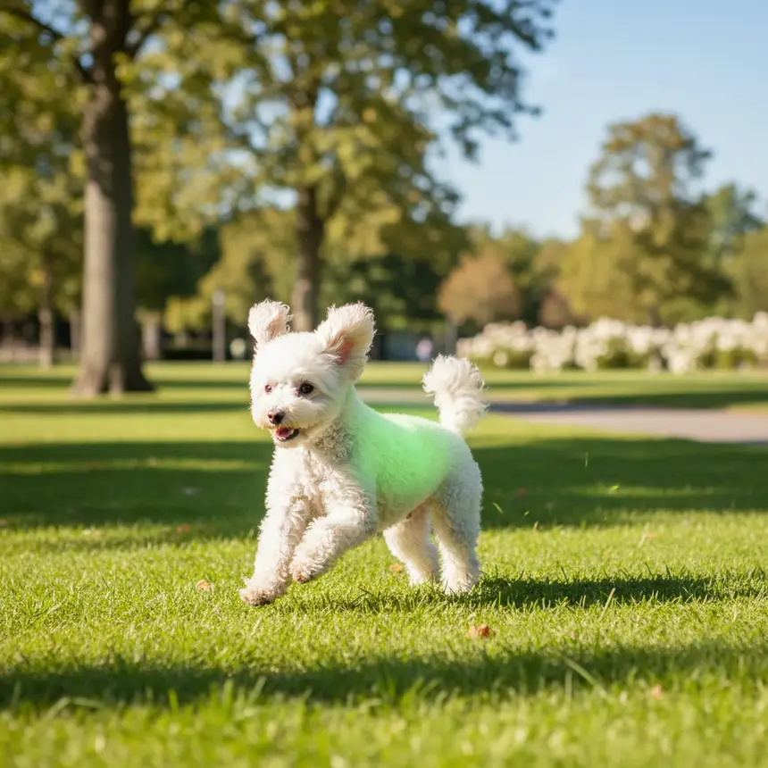 Happy dog running